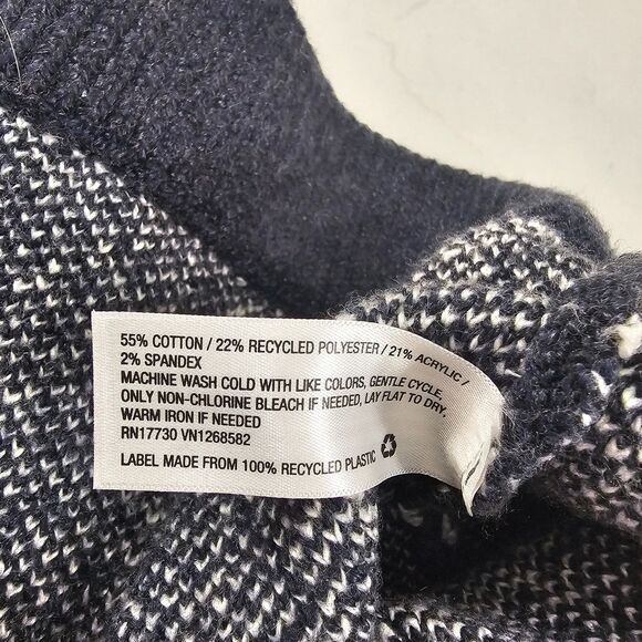 Sweater Skirt Womens Large Blue White Check Mini Knit Stretch Layer Cozy Potter - Picture 8 of 8